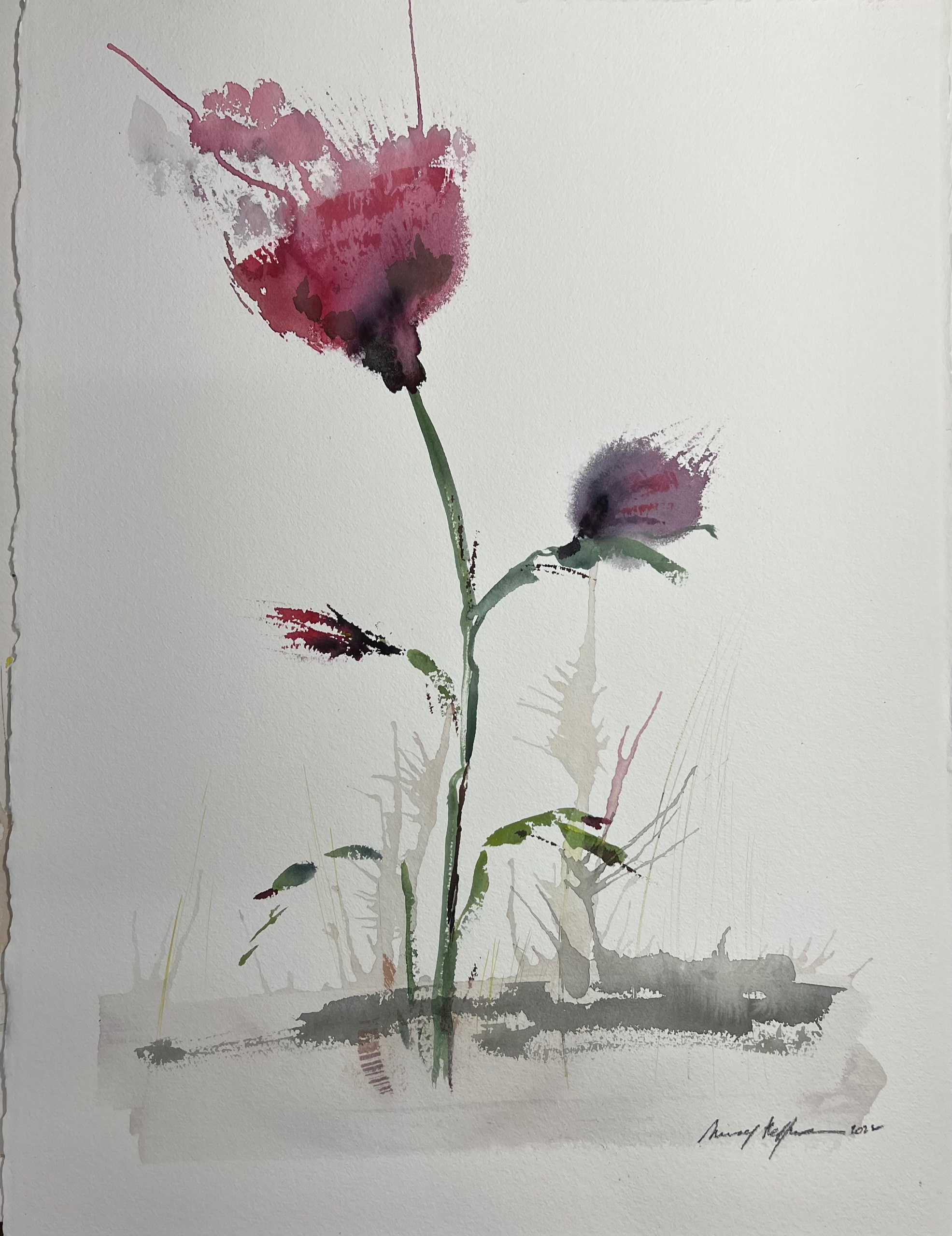 "Kolb Farm Thistle", water color sereis. 24"x36" on arches 340 gram watercolor paper.