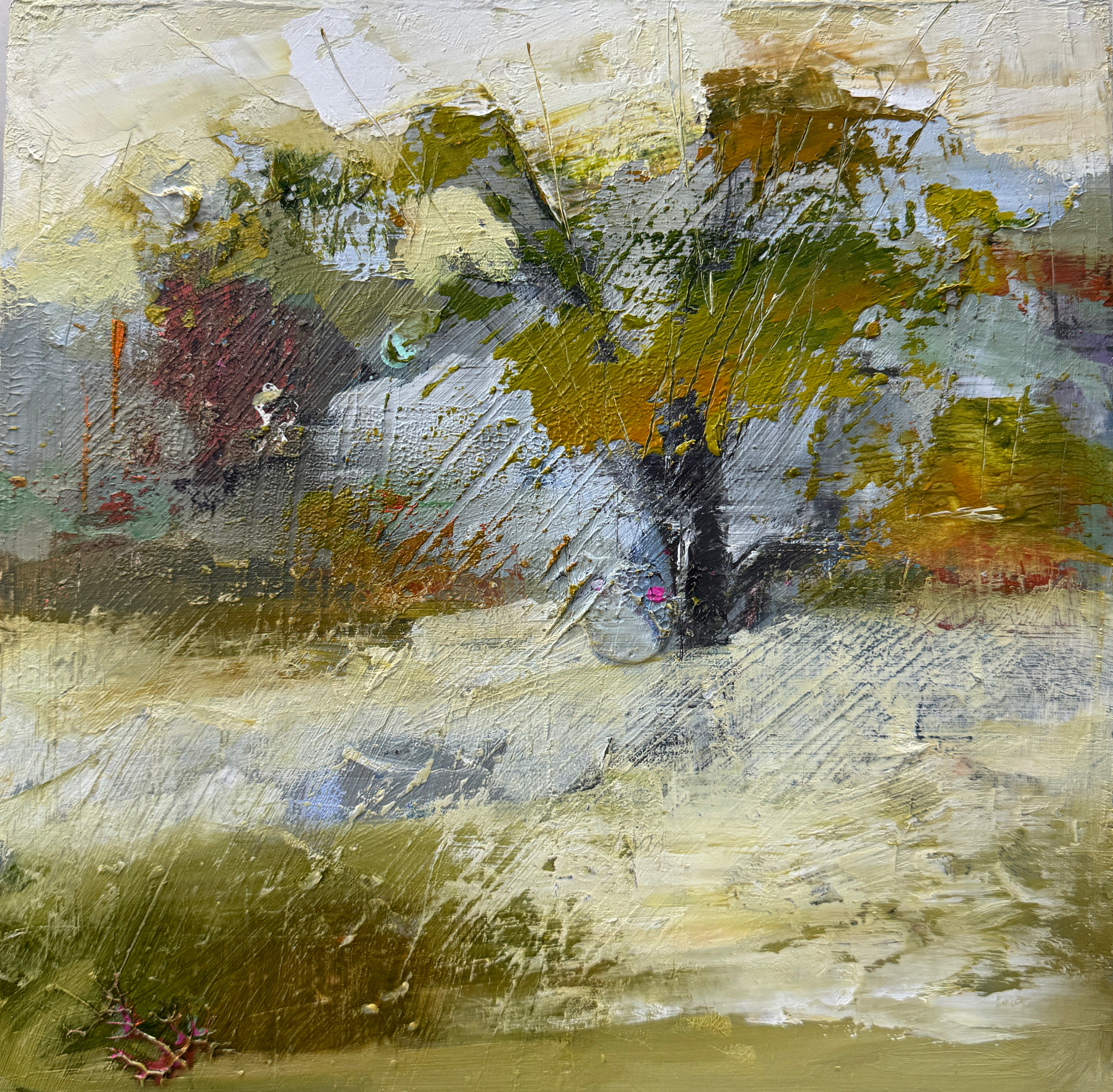 "Sky and Water, Sky and Earth as One IV" 12x12 inches, oil on cradled wood panel.