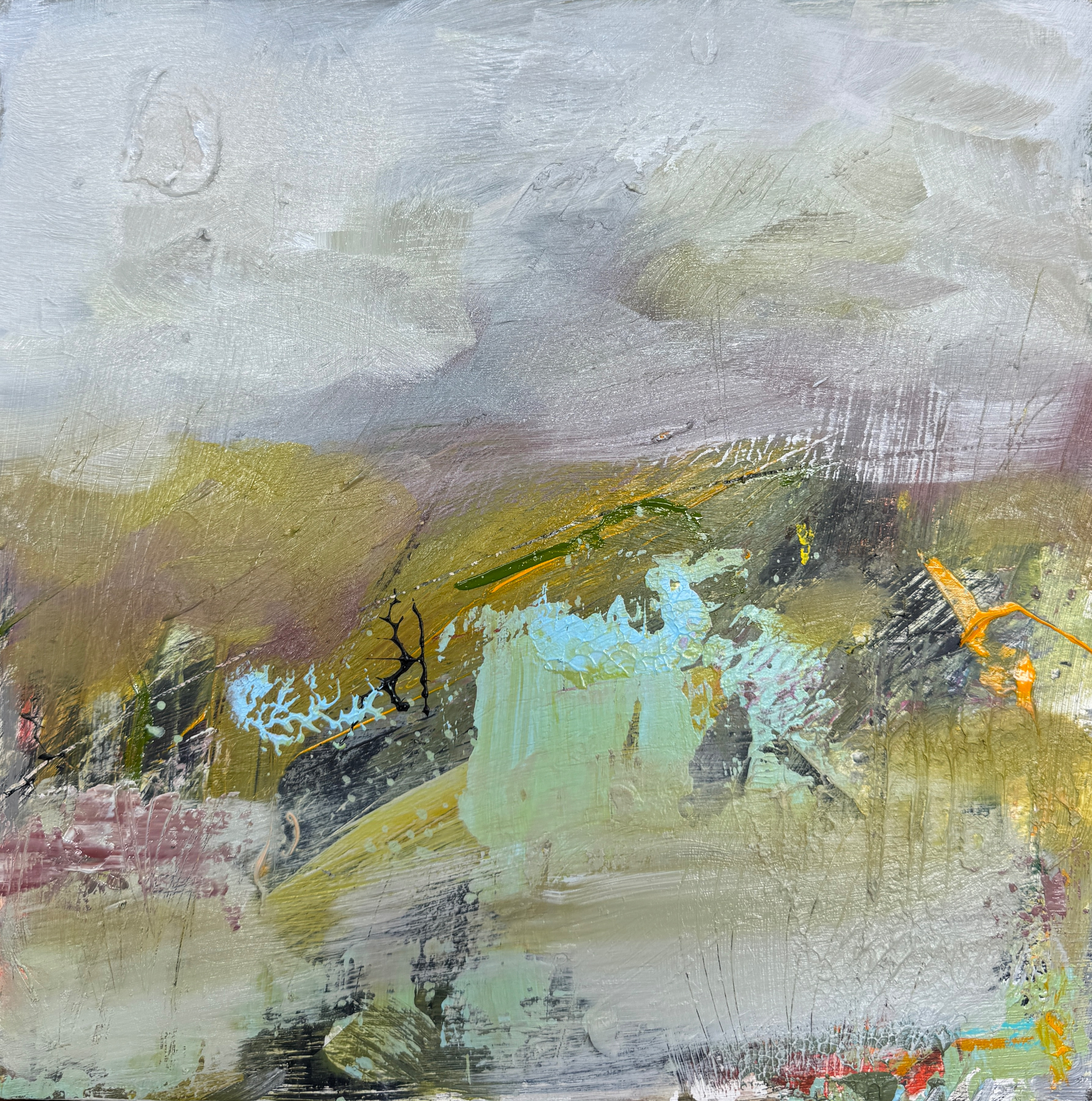 "Sky & Earth As One" 12x12 inches, oil on cradled panel. (sold)