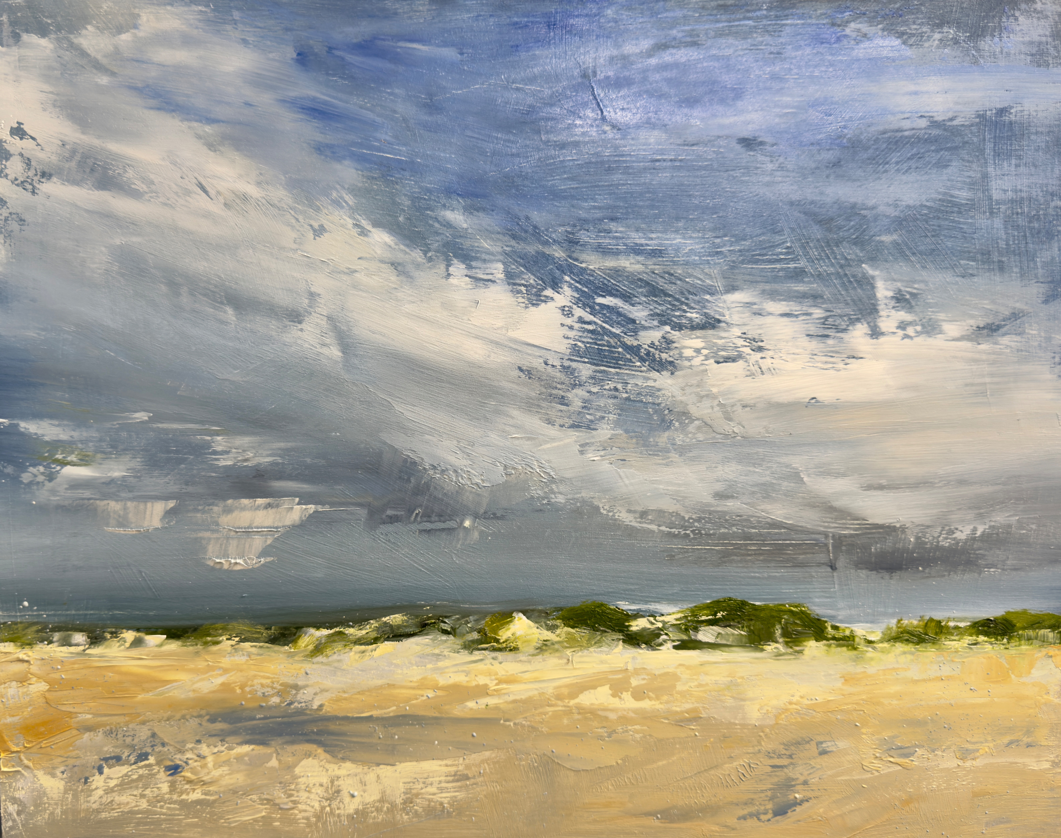 Incoming Storm, Atlantic Beach, North Carolina. 11" x 14", oil on cradled wood panel.