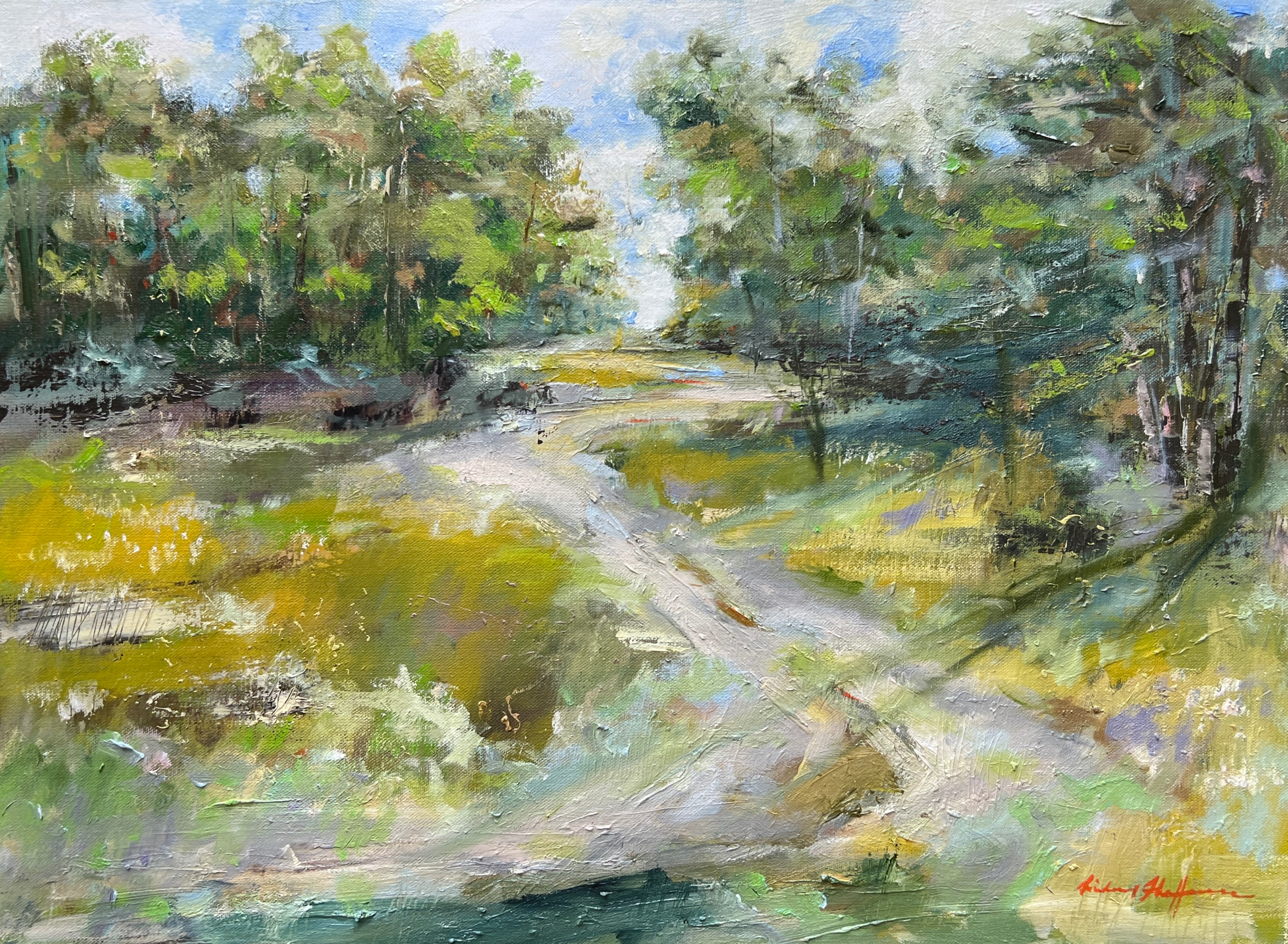 "Kolb Farm" 18" x 24", en plein air, oil on linen. (Sold)