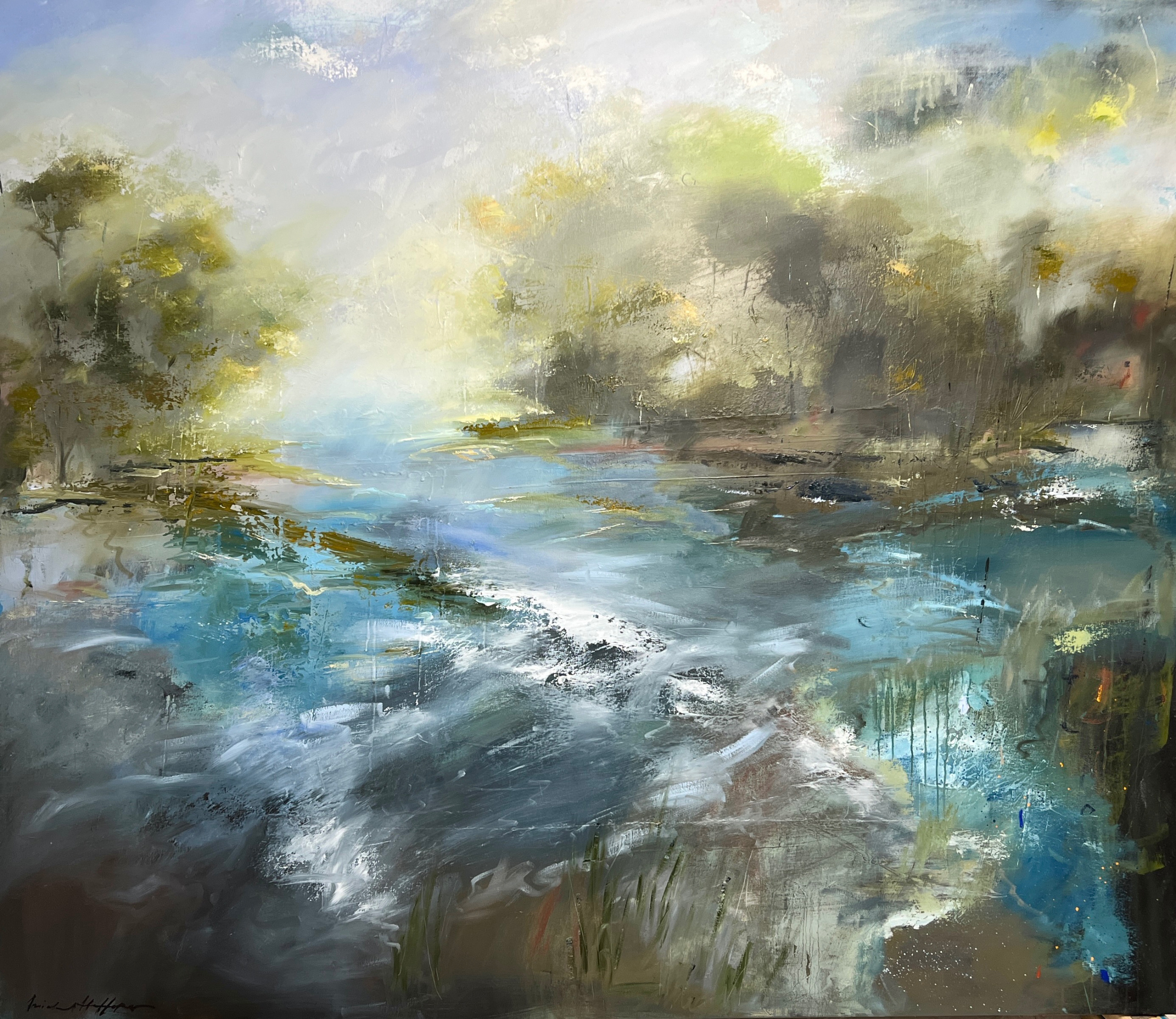 "Wayfinding" 72"x86", oil on canvas. based on my poem "Wayfinding, and ongoing series.