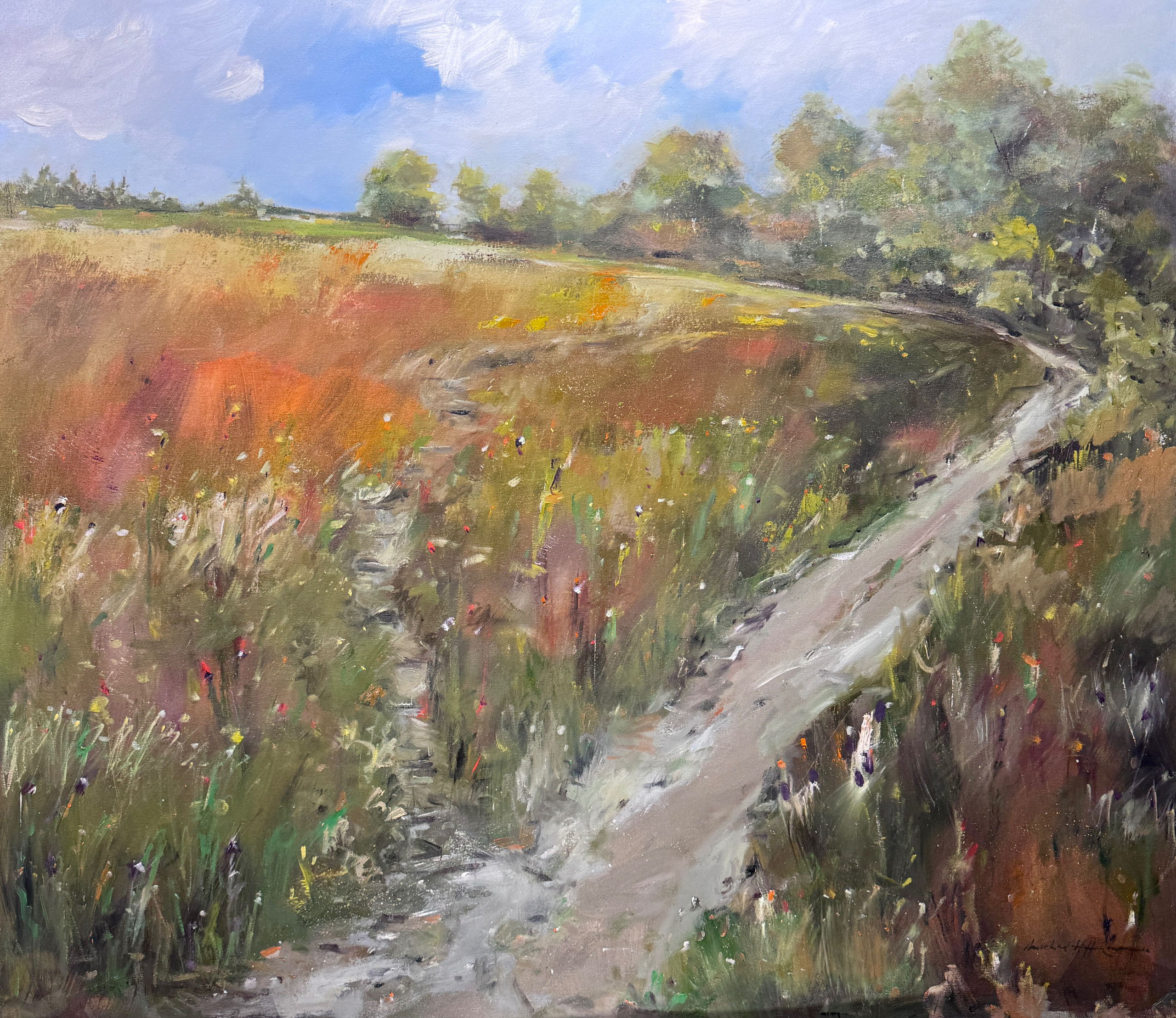 Autumnal Trail, 42x48 inches, oil on canvas.