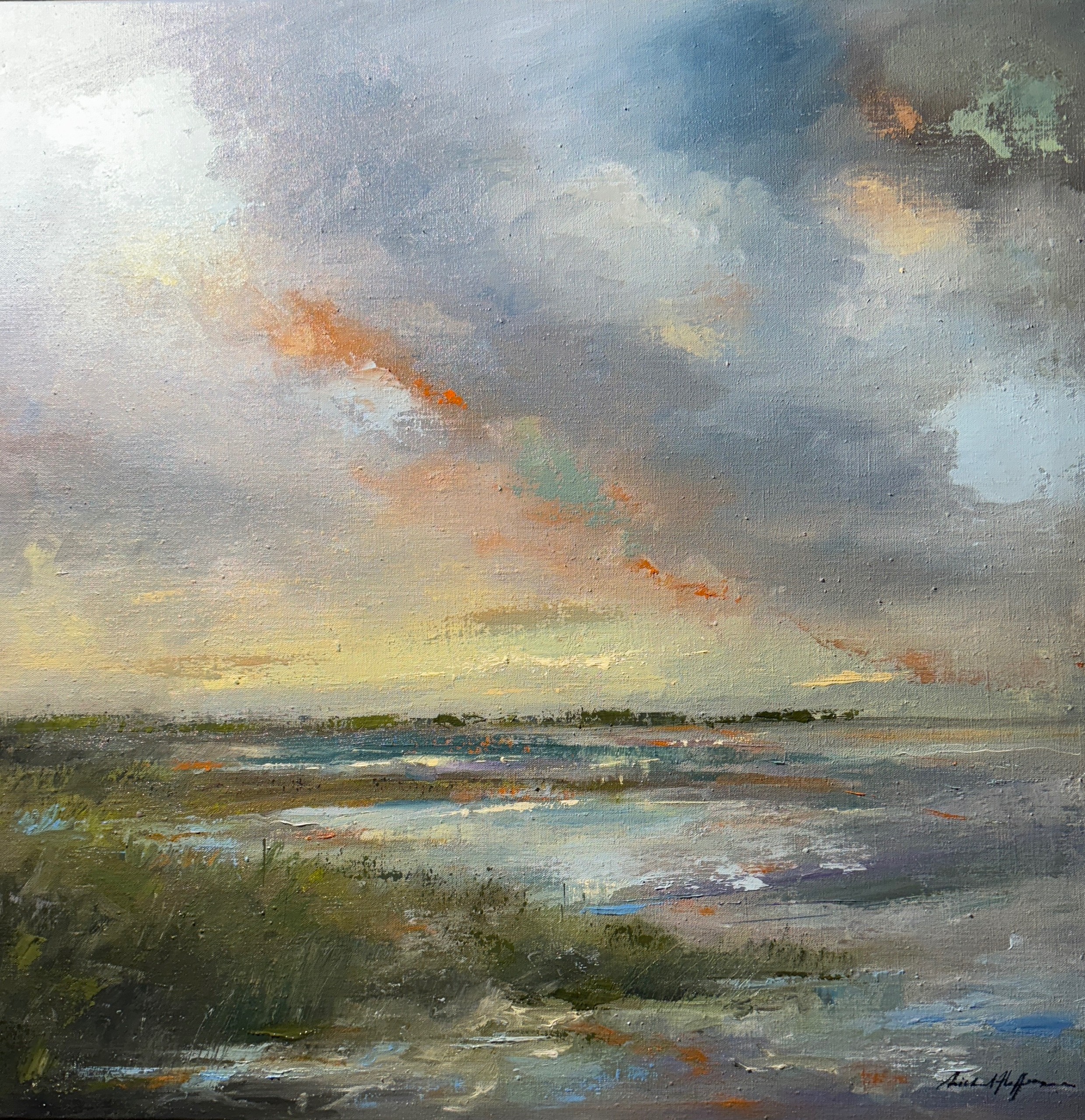 Earth, Wind, Water, Fire. 30"30" oil on Belgium linen. A commisioned work.
