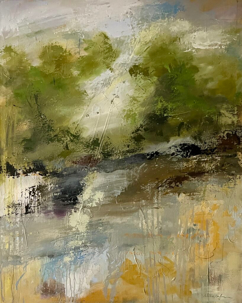 "Modulating Banks" 40"x50" oil on canvas.