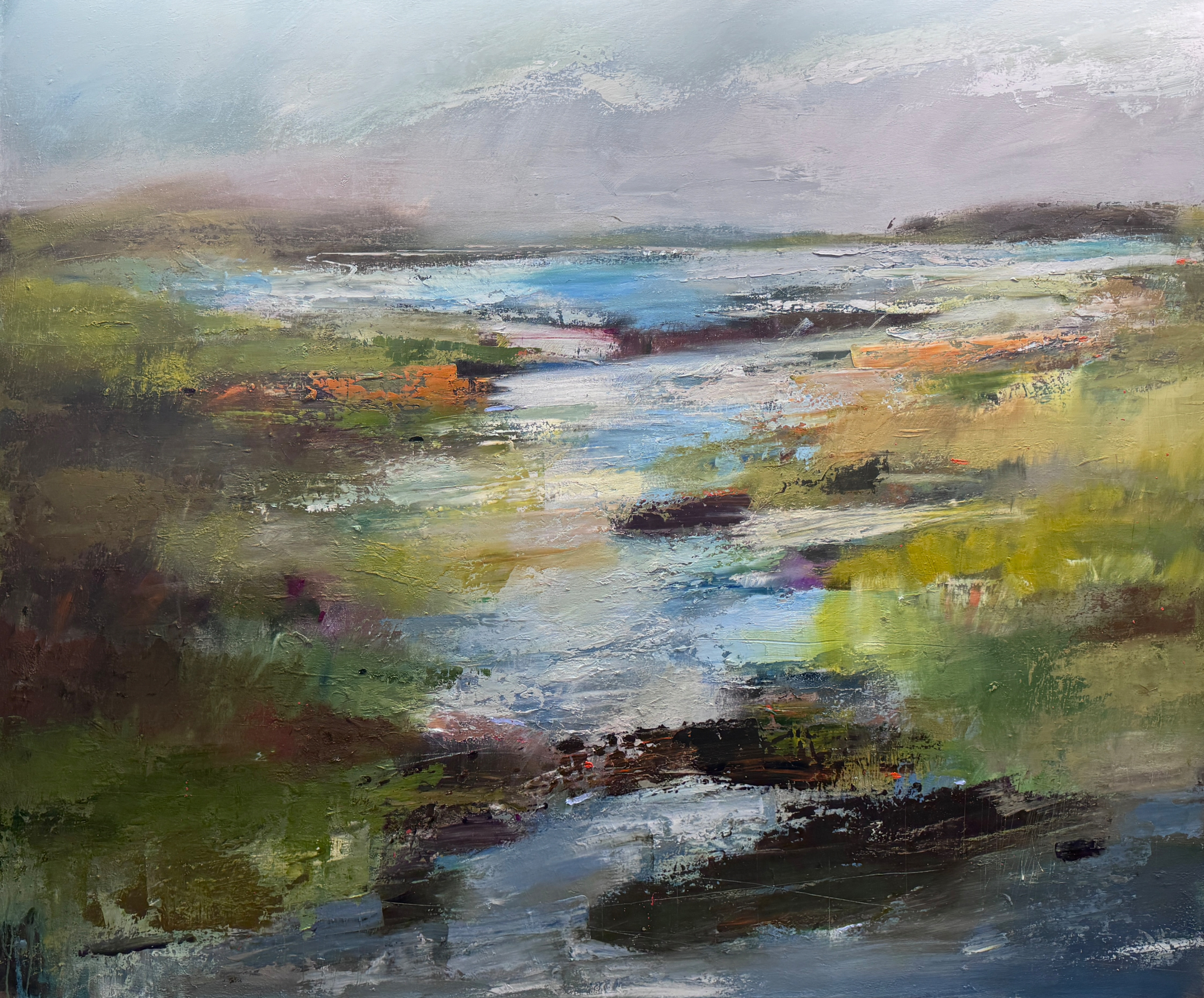 Sky and Water, Sky and Earth as One III. 72" x 60", oil on canvas.