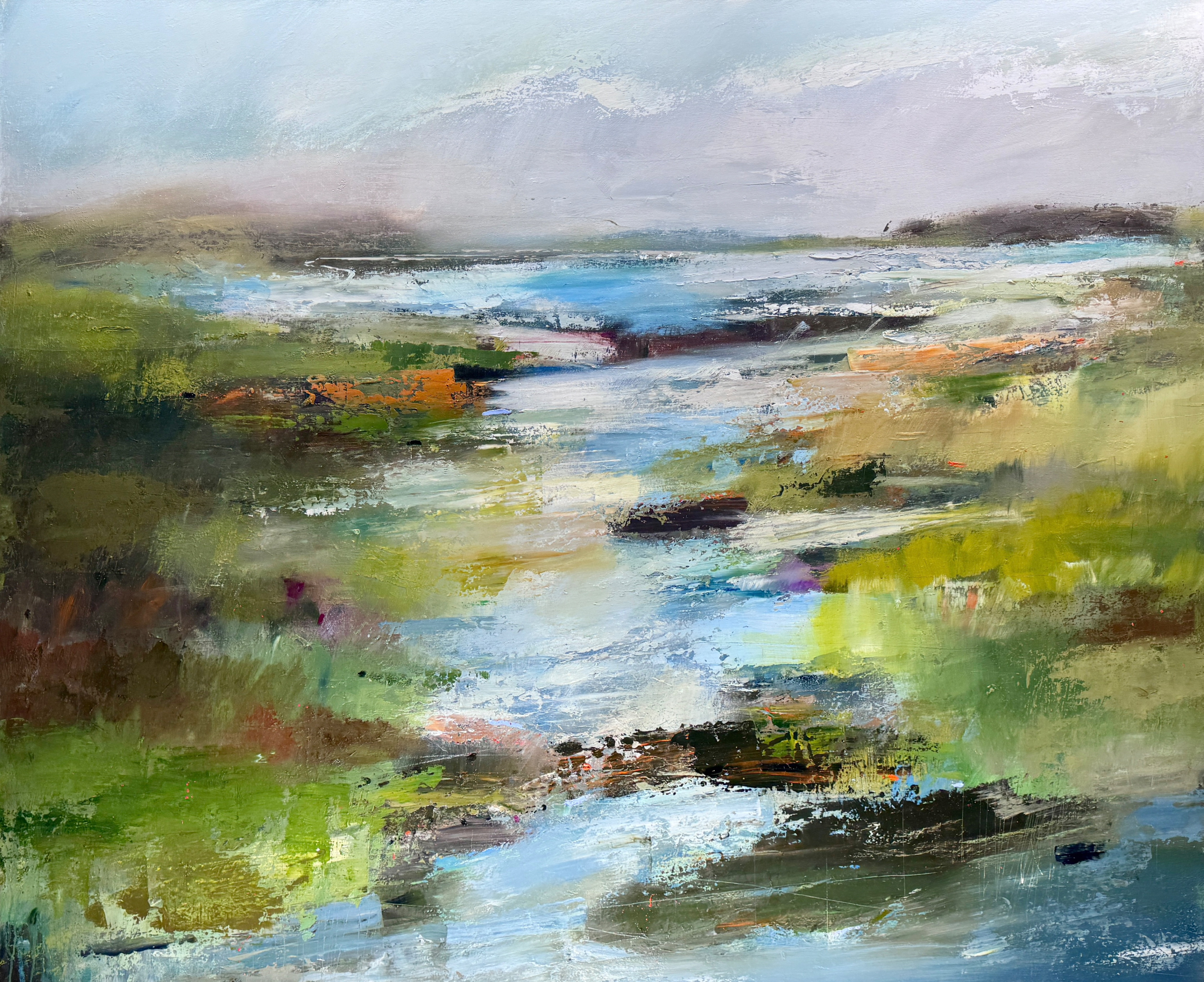 Sky and Water, Sky and Earth as One III. 72x60, oil on canvas.